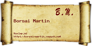 Borsai Martin névjegykártya